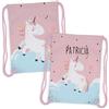 Wanapix | Sacca Bambino Personalizzata | Zaino con Nome | Impermeabile | Borsa Bambini Scuola/Asilo/Viaggi/Sport | Per lavatrice e asciugatrice | Unicorno | 27x33cm