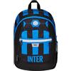 Seven Zaino Scuola ADVANCED F.C. INTER Calcio -FINO ALLA VITTORIA, Nero Blu - Zaino Doppio Scomparto con Tasca Porta Borraccia - Zaino Scuola Bambino, Ragazzo