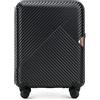 WITTCHEN Valigia da viaggio Bagaglio a mano Valigia da cabina Valigia rigida in Policarbonato con 4 ruote girevoli Serratura a combinazione Maniglia telescopica GL Style Line Taglia S Nero