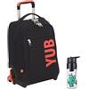 SJ Gang Trolley YUB 3 ruote + Borraccia Termica Bastardidentro - Scuola & Viaggio - ARANCIONE - Spallacci estraibili per uso ZAINO - 34 LT
