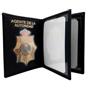 Piel Cabrera Portafoglio porta placca CIA, pelle nera, 11 x 8,5 cm, design classico con scudo spagnolo, 8 scomparti, spilla a pressione, unisex per adulti