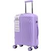 R.Leone Valigia da 1 Fino a Set 3 Bagaglio a mano 55x40x20 Ryanair, Medio, Grande Ultra Strong Antiurto Resistente Trolley rigido leggero 8 ruote in Polipropilene 8812 (Lilla, M Valigia Media)