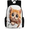 WECECE Kitten Borsa A Tracolla, Zaino Animal Cat Per Adolescenti, Adatto Per Viaggi Di Piacere, Escursioni, Scuola, Zaini Unisex