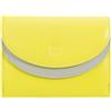 DUDU Portafoglio Donna Vera Pelle RFID con Portamonete, Portafogli Colorato a Doppia Patta Porta Carte di Credito Porta Banconote Citrus yellow