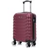 R.Leone Valigia EasyJet 45x36x20 cm Trolley Bagaglio a mano in ABS 4 ruote smontabili 2026 (Bordò, XS Bagaglio low cost)