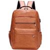 KiBcsLic Zaino in Pelle PU per Laptop con Tasche per Uomo, Borsa Da Viaggio Versatile, Giallo