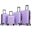 R.Leone Valigia da 1 Fino a Set 4 Trolley Rigido grande, medio, bagaglio a mano 55x40x23 cm Wizz, ITA Airways e bagaglio 45x36x20 cm EasyJet in ABS 9001 (Lilla, Set 4 Pezzi XS S M L)