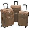 Ormi SLmilano Trolley valigia set valigie semirigide set bagagli in tessuto super leggeri 4 ruote piroettanti trolley piccolo adatto per cabina con compagnie lowcost art.214 (sabbia)