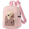 Jeweidea Zainetto Asilo Bambino Zainetto Personalizzato con Nome Scuola Elementare con Orsetto Regali per Ritorno a Scuola (1 Rosa)