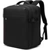 KONO Zaino 40x30x20 Ryanair Bagaglio a Mano 24L, Zaino da Viaggio Aereo Multitasche Compatto Leggero Impermeabile con Scomparto Laptop 15.6 Pollici per Uomo Donna Viaggi Weekend (Nero, 40x30x20cm)