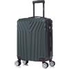 R.Leone Valigia da 1 Fino a Set 4 Trolley Rigido grande, medio, bagaglio a mano 55x40x23 cm Wizz, ITA Airways e bagaglio 45x36x20 cm EasyJet in ABS 9001 (Verde Scuro, L Misura Grande)