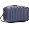 R.Leone Valigia Ryanair 40x20x25 cm Traccolla Bagaglio a mano Beauty Case in ABS 2208 (Blu, XS Beauty case 40x20x25cm)