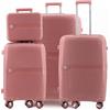 NPLE Solid. Set di 3 Valigie Trolley Espandibili, TSA, 100% Polipropilene, S (55x40x20cm) M (65x42x28cm) L (75x50x30cm), Ruote Doppie Multidirezionali (Rosa, Set di 3 valigie)