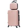 CELIMS - Set Valigie | Valigia Media 20 kg Rigida Oro Rosa + Beauty Case da Viaggio 35cm | Valigia da Stiva 65cm Donna | Trolley Medio 65cm con 4 Ruote