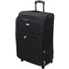 Valigeria.shop ORMI trolley gigante XXL da stiva grande extra large 4 Ruote espandibile in profondità (Nero, XXL (85x35x52))
