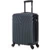 R.Leone Valigia 55x40x23 cm Trolley Bagaglio a Mano 4 Ruota in ABS Wizz, ITA Airways,EasyJet 9002 (Verde Scuro, S Bagaglio a mano)
