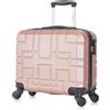 R.Leone Valigia EasyJet 45x36x20 cm Trolley Bagaglio a mano in ABS 4 Ruote (Rose Gold, 8088 Valigia 45x41x20cm)