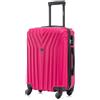 R.Leone Valigia da 1 Fino a Set 4 Trolley Rigido grande, medio, bagaglio a mano e bagaglio EasyJet 45X36X20cm 4 ruote in ABS 9002 (Fucsia, L Misura Grande)