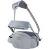 SONARIN Multifunzionale Traspirante Hipseat Marsupio,Ergonomico Marsupio Neonati Supporto del Sedile Portantina Bebè Seggiolino con Cintura di Sicurezza & Tracolla per 3-36 Mesi(Grigio)