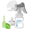 Dr. Brown's Tiralatte manuale con scudo SoftShape in 100% silicone (B, flangia da 25 mm) e opzioni anti-coliche + biberon a collo largo 150 ml, con capezzolo a flusso lento di livello 1