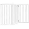 vidaXL Cancello per Cani Pieghevole 3 Pannelli Bianco 150 cm Pioppo, cancello per animali domestici, cancello di sicurezza per cani, cancello per cuccioli per scale