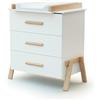 AT4 - Cassettiera fasciatoio 3 cassetti Canaille legno - Bianco/Faggio natural - 87 x 66 x 94 cm