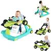 COSTWAY Girello per Bambini 4 in 1, Girello Pieghevole con Altezza e Velocità Regolabili, Carillon con Luci, Volante, Primi Passi per Bambini 6-18 Mesi, Portata 12 kg (Verde)