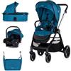 Chipolino passeggino 3in1 Marbella salvapiedi seggiolino auto per neonati i-Size, colorazione:blu