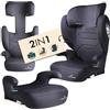 WALSER Seggiolino auto Premium Numa, rialzo bambino 2in1 ISOFIX schienale rimovibile + poggiatesta regolabile 3-8 anni 100-150 cm ultima normativa ECE R 129, rialzo auto antracite