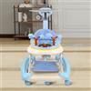LANTUS Girello Evolutivo Bébé per Bambino e Bambina 5 in 1, Girello Pieghevole con 4 Altezze Regolabili, Luci, Musica, Piatto di Attività Rimovibile, Portata 12KG, 67 * 72 * 92cm - Blu Cielo (A)