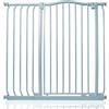 Safetots Cancelletto di Sicurezza Extra Alto con Parte Superiore Incurvata, 98cm - 107cm, Grigio Opaco, Extra Alto con 100cm di Altezza, Montaggio a Pressione per Scale, Barriera di Sicurezza
