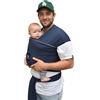 manduca Sling - Fasciatoio Neonato - Marsupio Elastico e per neonati dalla nascita fino a 15 kg - Puro cotone biologico - blu navy