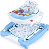 LIFEZEAL 6 in 1 Girello Neonato, Baby Walker per Primi Passi, Girello per Bambini Pieghevole con 3 Altezze Regolabili, Vassoio Musicale Rimovibile e Sedile, Carrellino per Bimbi 6-14 Mesi (blu)