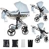Junama Passeggino Diamond Heart 2in1 3in1 4in1 (08 - blu e argento, 2in1)
