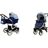 BabyLux Passeggino Optimal 2in1 Deep e Passeggino con Accessori Regolabile e Pieghevole Costruzione in Alluminio Leggero 2 Opzioni di Montaggio Ruote Impenetrabili Portuguese Tilese White Frame