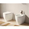 CERAMICA CATALANO Sanitari Sfera 55 Filomuro 55x35 cm Silentech con Copriwater Avvolgente Frizionato Bianco Lucido - Cod. Articolo: 0514550001+0519551001+0551100001