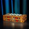 Senza marchio Set Scacchi Backgammon 3in1 Legno Massello 100% Fatto a Mano Tavola di...