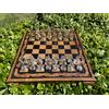 Senza marchio Antico Set Scacchi Impero Romano 100% Tavola Legno Artigianale 🎁 Regalo per Lui