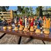 Senza marchio Set scacchi di lusso Trojan & Spartan tavola di legno dipinta a mano 14,5 | I...