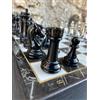 Senza marchio Set scacchi con contenitore 14,5" x grande tavola in legno di marmo pesata...