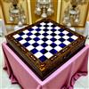 Senza marchio Scacchiera fatta a mano da 15,3" intarsiata in legno massello con cassetto po...