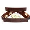 Senza marchio Set Rummy Ovale in Legno Massello Piastrelle 100% Fatte a Mano Gioco...