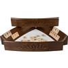 Senza marchio Set gioco da tavolo ovale in legno rummy 100% piastrelle intagliate fatte a...