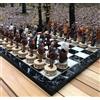 Senza marchio Set scacchi da battaglia Trojan vs Spartan x grandi pezzi dipinti a mano tavo...