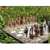 Senza marchio Set scacchi fatti a mano Trojan vs Spartan grandi pezzi guerriero premium da ...