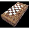 Senza marchio Set Backgammon fatto a mano in legno massello gioco da tavolo mosaico 13,8"...