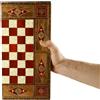 Senza marchio Set scacchi backgammon 3 in 1 in palissandro massello fatto a mano tavola...