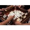 Senza marchio Set Gioco Rummy Ovale - Tavola di Piastrelle in Legno Massello Intagliato...