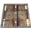 Senza marchio Set Backgammon fatto a mano in legno massello gioco da tavolo mosaico 13,8"...