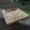 Senza marchio Set scacchi backgammon 3 in 1 in palissandro massello fatto a mano tavola...